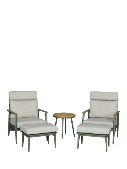 Bramblecrest Wisley 2-Seater Garden Recliner Set, Sage, Sage