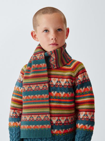 John Lewis Kids' Fair Isle Scarf, Multi, Multi