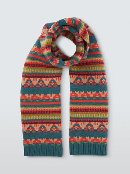 John Lewis Kids' Fair Isle Scarf, Multi - view 2, Multi