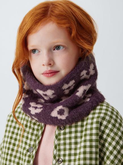 John Lewis Kids' Floral Snood, Purple, Purple