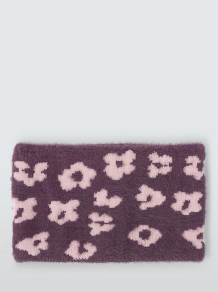 John Lewis Kids' Floral Snood, Purple - view 2, Purple