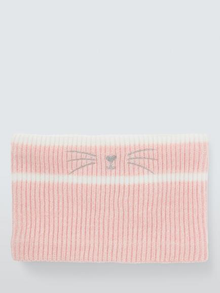 John Lewis Kids' Cat Snood, Pink - view 2, Pink