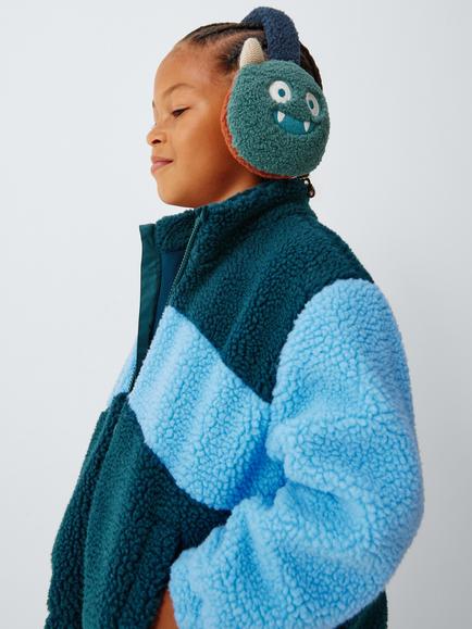 John Lewis Kids' Monster Earmuffs, Blue, Blue