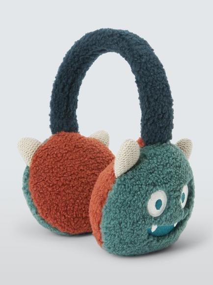 John Lewis Kids' Monster Earmuffs, Blue - view 2, Blue