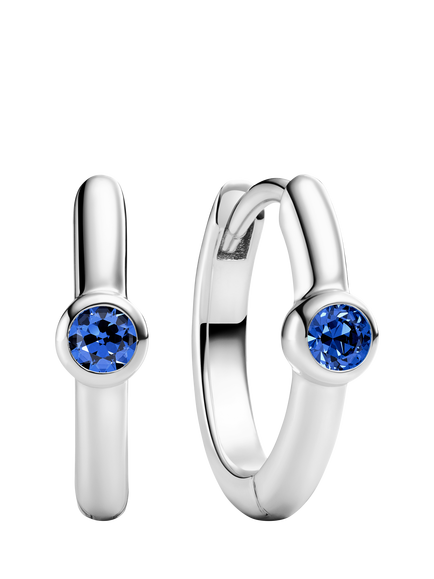 Sif Jakobs Jewellery Sarzana Uno Creolo Hoop Earrings, Silver/Blue