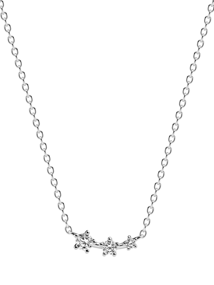Sif Jakobs Jewellery Cubic Zirconia Triple Star Necklace, Silver