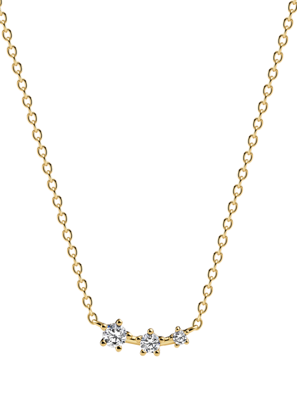 Sif Jakobs Jewellery Cubic Zirconia Triple Star Necklace, Gold