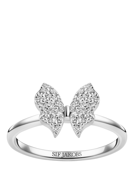 Sif Jakobs Jewellery Farfalla Butterfly Ring, Silver, P, Silver