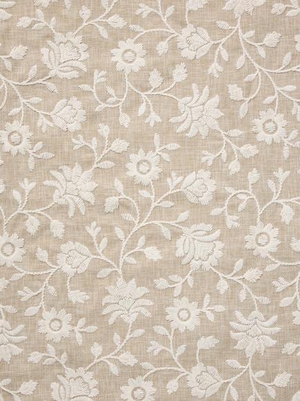 John Lewis Adelina Embroidered Furnishing Fabric, Natural, Natural