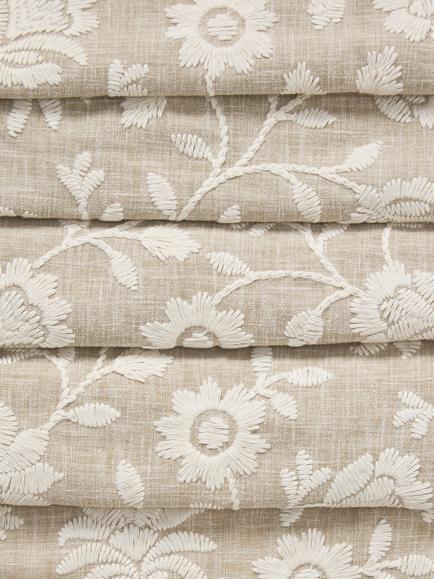 John Lewis Adelina Embroidered Furnishing Fabric, Natural - view 2, Natural