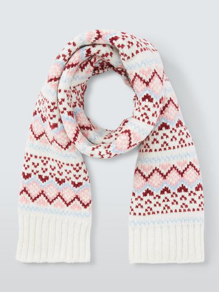 John Lewis Kids' Fairisle Scarf, Multi - view 2, Multi