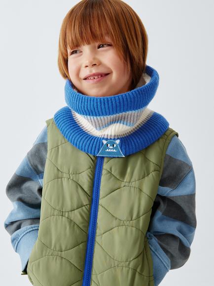 John Lewis Kids' Stripe Monster Snood, Blue, Blue