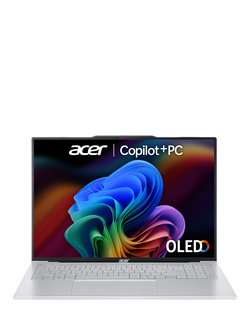 Acer Swift Air 16 Copilot+ Laptop, AMD Ryzen AI 5 Processor, 16GB RAM, 512GB SSD, 16” WUXGA OLED, Silver, Silver