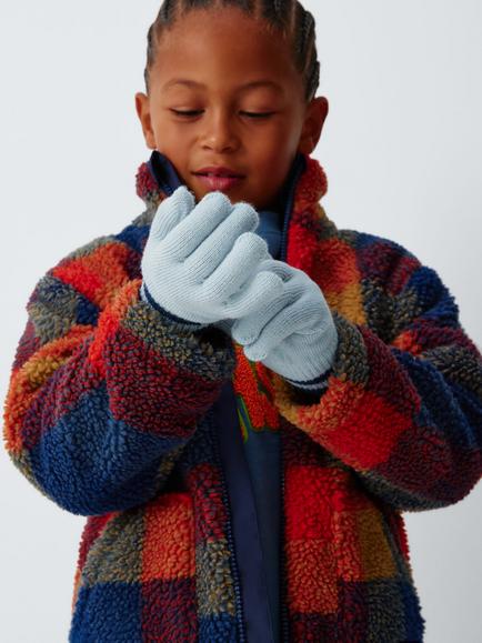 John Lewis Kids' Knit Gloves, Pack of 2, Blue - view 2, Blue