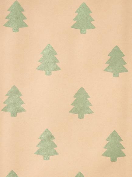 John Lewis 3m Christmas Tree and Star Wrapping Paper Kit with Ribbons and Tags, 3m, Set of 2, Multi - view 2, Multi Colour