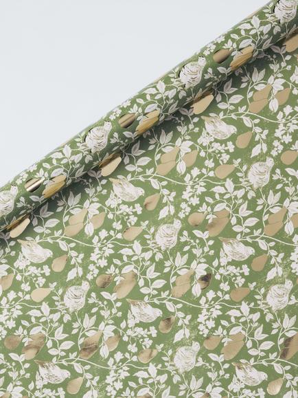 John Lewis Partridge in a Pear Foiled Wrapping Paper, L4m, Green