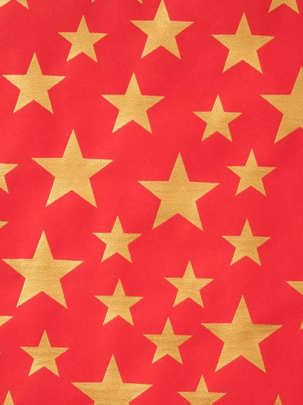 John Lewis Metallic Star Wrapping Paper, 4m, Red - view 2, Red