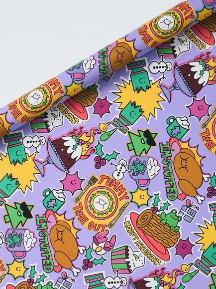 John Lewis Scotty Gillespie Christmas Icons Wrapping Paper, L4m, Multi Colour