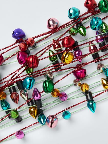 John Lewis Baubles and Bells Luxury Parcel Trim, 2 x L2.5m - view 2, Multi Colour