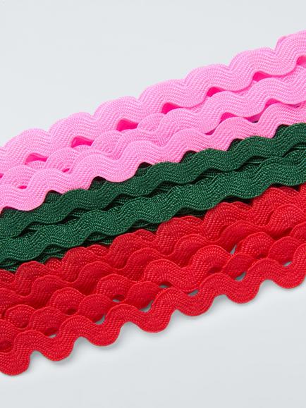 John Lewis Ric Rac Ribbon, 3x L2m, Multi - view 2, Multi Colour