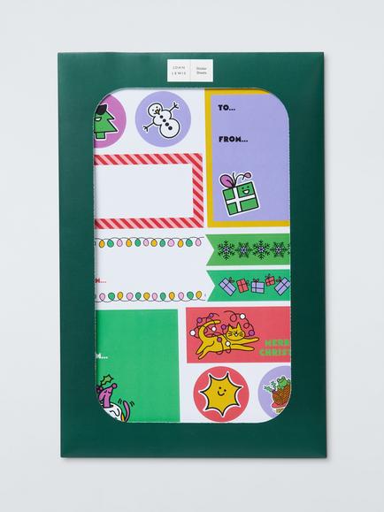 John Lewis Scotty Gillespie Christmas Enthusiast Sticker Sheet, Pack of 5, Multi Colour