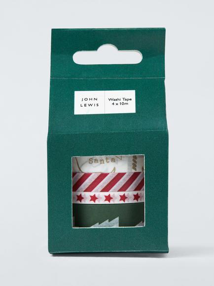 John Lewis Heartland Washi Tape, 4x L10m, Multi Colour