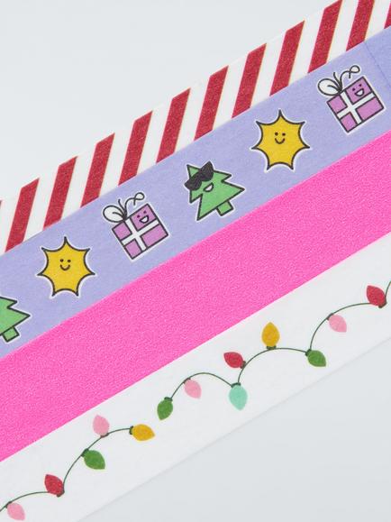 John Lewis Christmas Enthusiast Washi Tape, 4x L10m - view 2, Multi Colour