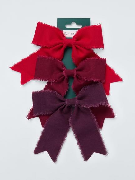 John Lewis Triple Bow Gift Ribbon, Pack of 3, Multi, Multi Colour