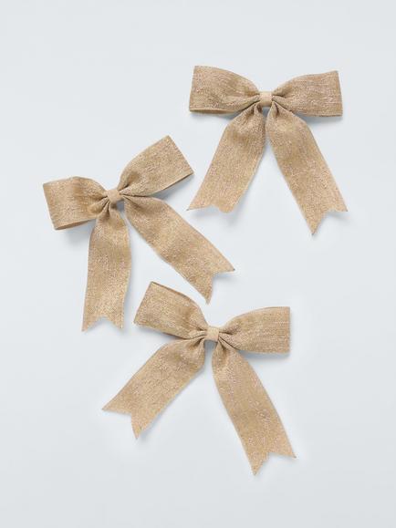 John Lewis Hessian Ribbon Gift Bow, Pack of 3 - view 2, Multi Colour
