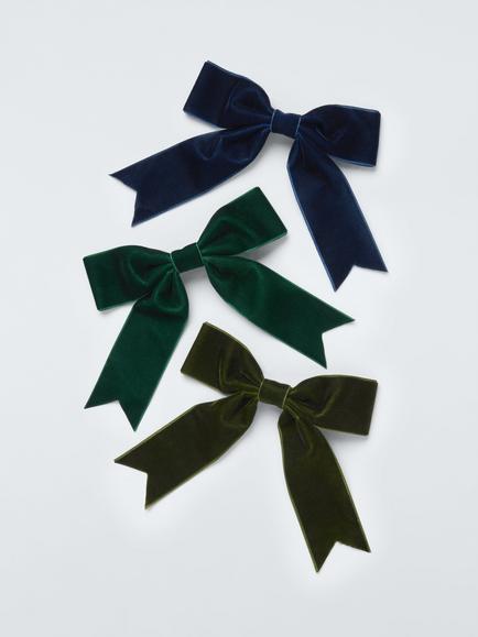 John Lewis Triple Velvet Gift Bow, Pack of 3, Multi - view 2, Multi Colour