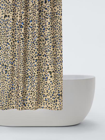 John Lewis Leopard Print Recycled Polyester Shower Curtain, Sand, Leopard Sand