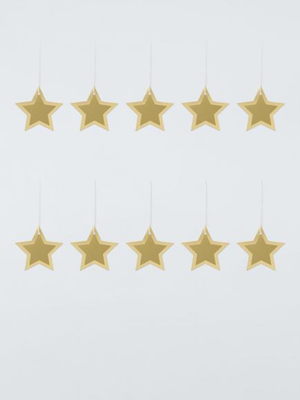 John Lewis Star Gift Tag, Pack of 10, Gold - view 2, Gold