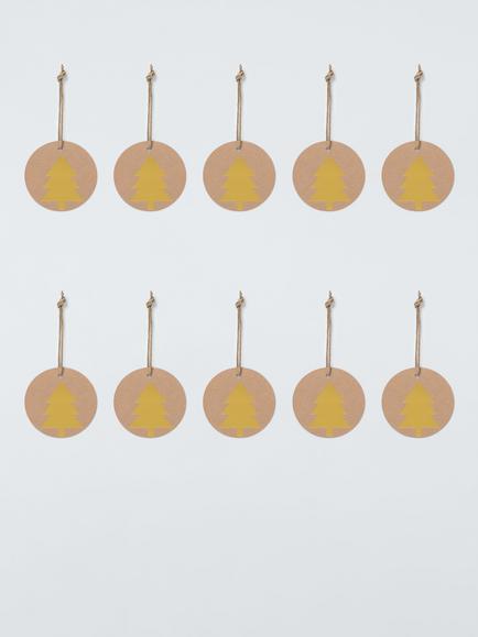 John Lewis Tree Kraft Gift Tag, Pack of 10, Natural - view 2, Natural