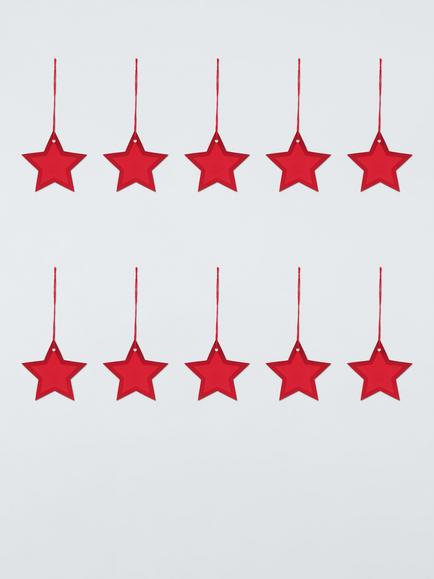 John Lewis Star Gift Tag, Pack of 10, Red - view 2, Red
