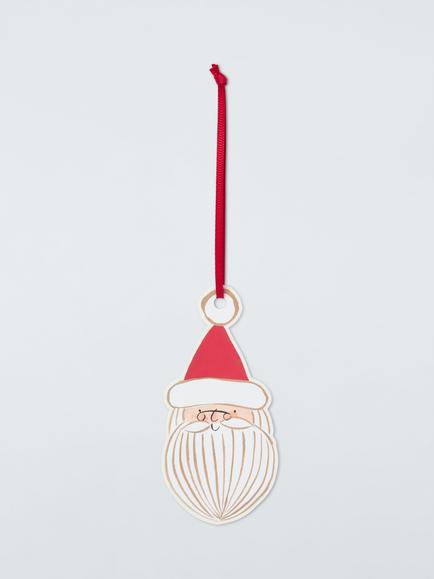 John Lewis Santa Head Gift Tag, Pack of 10, Multi, Multi Colour