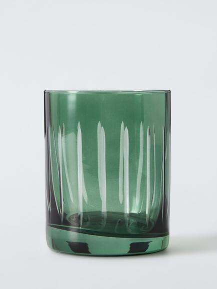John Lewis Etched Glass Tumbler, 400ml, Green, Green Mid
