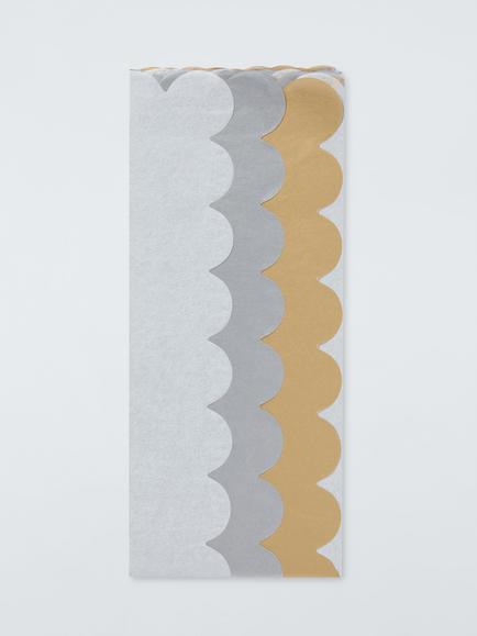 John Lewis Scalloped Tissue Paper, 3 Sheets, Metallics, Multi Colour