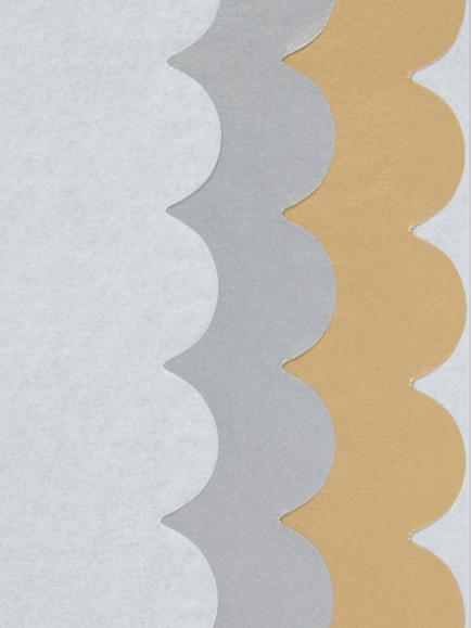 John Lewis Scalloped Tissue Paper, 3 Sheets, Metallics - view 2, Multi Colour