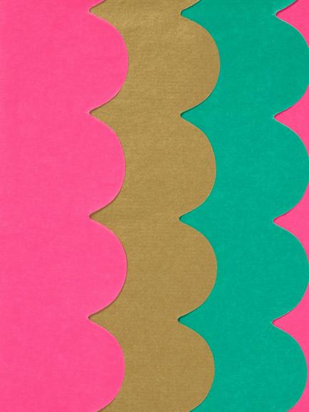 John Lewis Scalloped Tissue Paper, 3 Sheets, Multi - view 2, Multi Colour