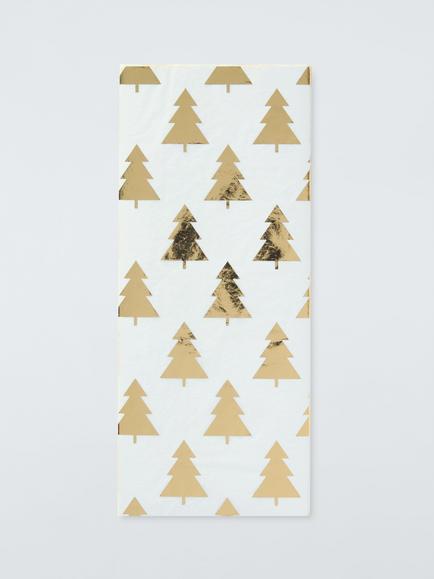 John Lewis Christmas Trees Foiled Tissue Paper, 3 Sheets, Multi Colour