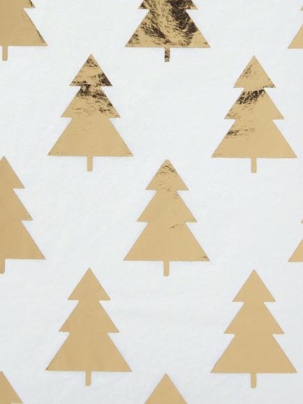 John Lewis Christmas Trees Foiled Tissue Paper, 3 Sheets - view 2, Multi Colour