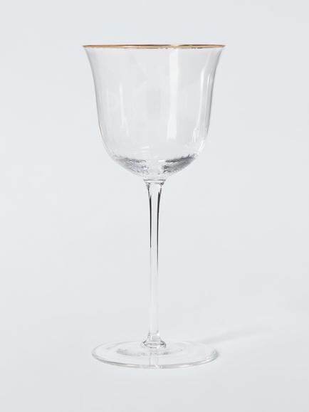 John Lewis Gold Rim Optic Wine Glass, Set of 2, 318ml, Clear - view 2, Clear Clear