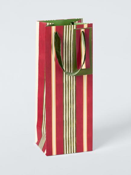 John Lewis Stripe Bottle Gift Bag, Multi, Multi Colour