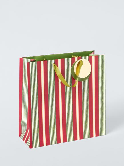 John Lewis Striped Shopper Gift Bag, Multi, Multi Colour