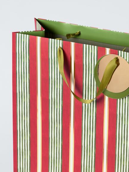 John Lewis Striped Shopper Gift Bag, Multi - view 2, Multi Colour