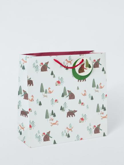 John Lewis Woodland Tales Shopper Gift Bag, Multi, Multi Colour