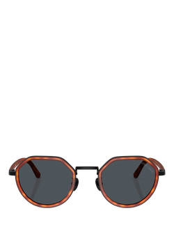 Giorgio Armani AR6181 Unisex Round Sunglasses - view 2, Brown Tortoise/Grey