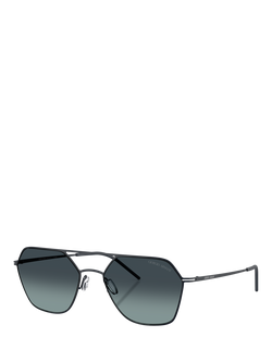 Giorgio Armani AR6185 Men's Square Sunglasses, Matte Blue/Grey Gradient, Matte Blue/Grey Gradient
