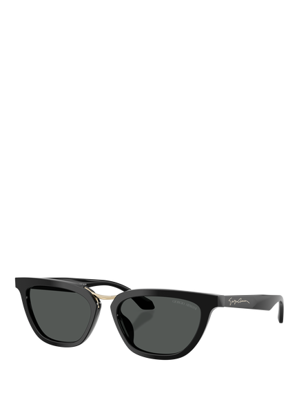 Giorgio Armani AR8253U Women's Butterfly Sunglasses, Black, Black
