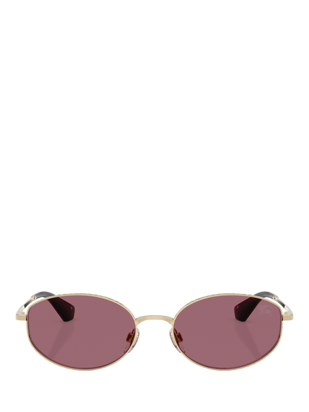 Burberry BE3169 Women's Oval Sunglasses, Light Gold/Red - view 2, Light Gold/Red